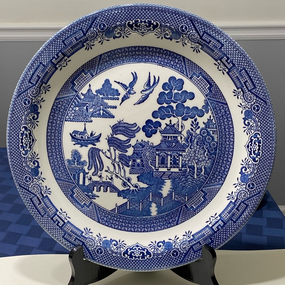Churchill Blue Willow Porcelain 13” Charger Plate, Round Platter